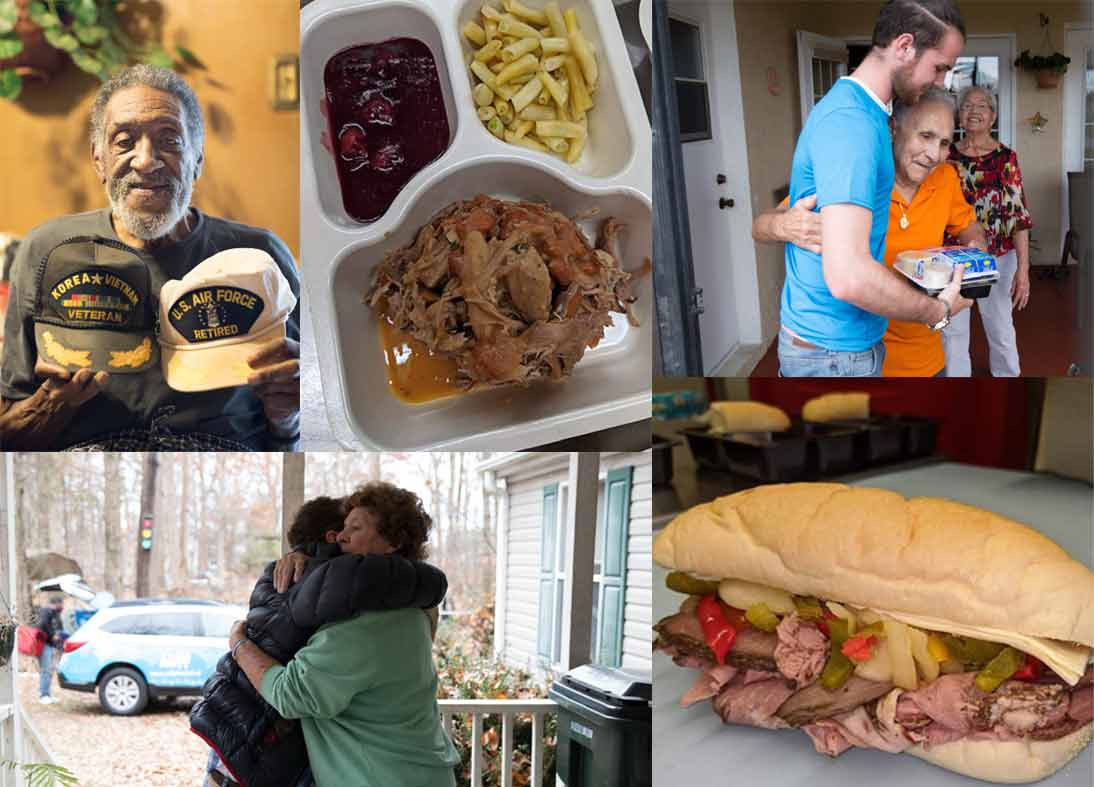 meals on wheels food and volunteers