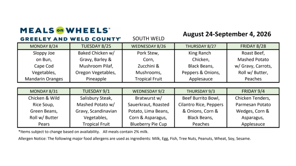 South Office Menu Aug 24 - Sept 4